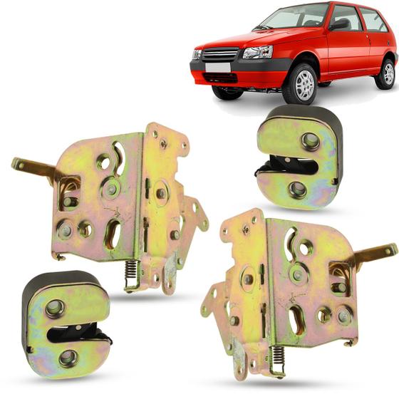 Imagem de Fechadura Externa + Comando Interno Porta Dianteira Mecânica 2 Portas Fiat Uno Mille 1985 a 2013 Elba Prêmio 1985 a 1996