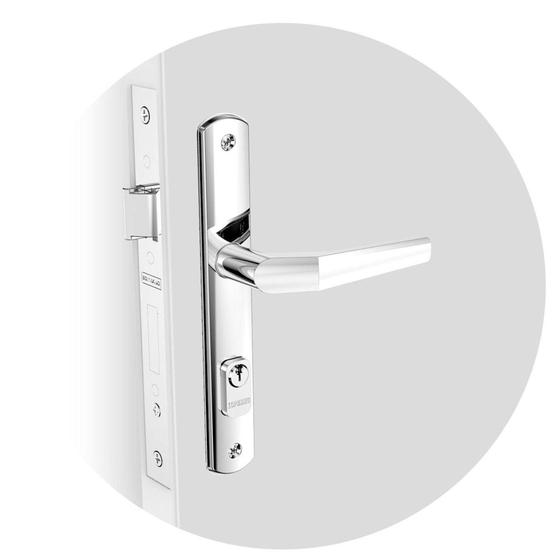 Imagem de Fechadura Externa Soprano Reta Popline Cromada 29x53