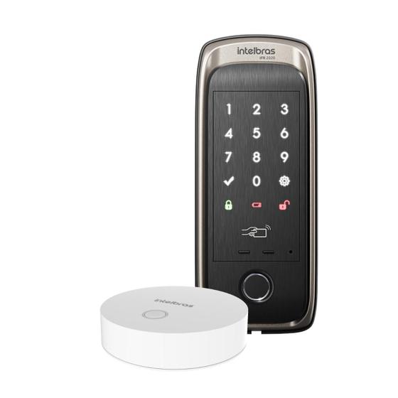 Imagem de Fechadura intelbras wifi biometria ifr 2020 com hub ica1001
