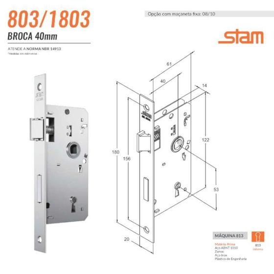 Fechadura interna stam 813/33 oxidado Menor preço em Fechadura interna stam 813/33 oxidado
