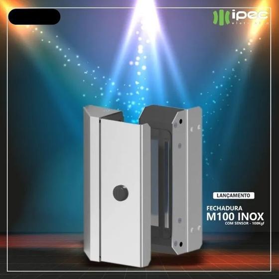 Imagem de Fechadura Magnética Eletroímã M100 Inox Com Sensor Ipec