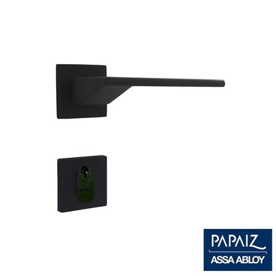 Imagem de Fechadura Papaiz Mz440 Externa 55mm Roseta Preto Fosco