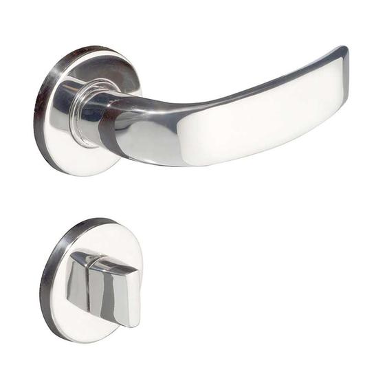 Fechadura para Banheiro Pado de Aço Zamac Victoria 55mm com Roseta Cromada Menor preço em Fechadura para Banheiro Pado de Aço Zamac Victoria 55mm com Roseta Cromada