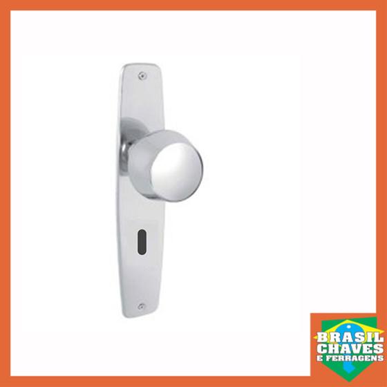 Imagem de Fechadura para porta de Quarto Interna CANANÉIA Conjunto 005 Cromada 55mm VOUGA Maçaneta Bola