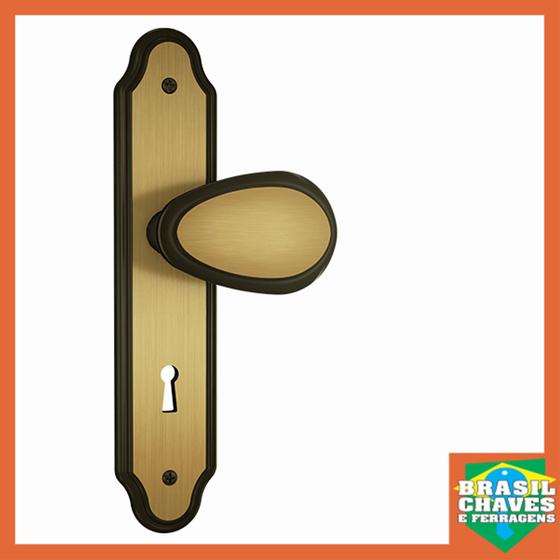 Imagem de Fechadura para porta de Quarto/Interna FANO 813 10 Oxidado 40mm STAM Maçaneta Taco de Golf