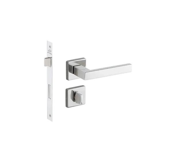 Imagem de Fechadura porta banheiro wc hato 2 imab inox polido cromada maquina 55mm