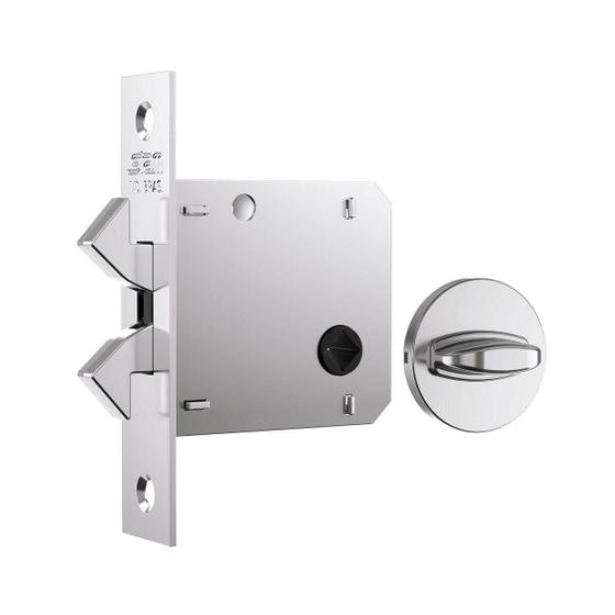 Imagem de Fechadura Porta Correr Biel 1006-S Wc Redonda Classic Inox