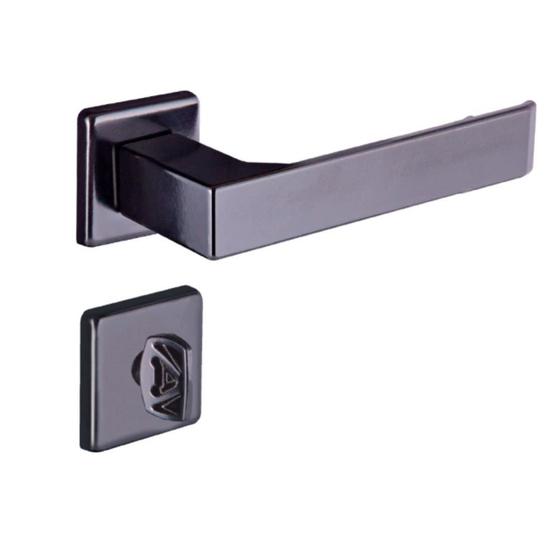 Imagem de Fechadura Quadratta Reta Banheiro 5303 Preto 55mm Aliança