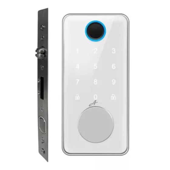 Imagem de Fechadura Rolete Digital 8600 A Smart Tech com Biometria, cartão, senha e tag, Branca Advance