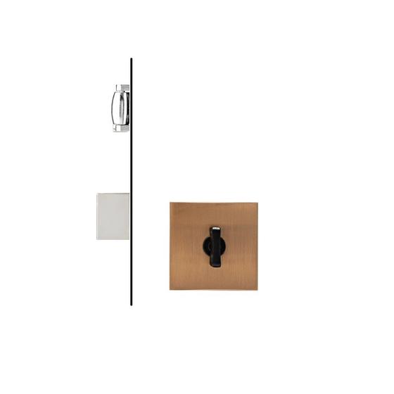 Imagem de Fechadura rolete porta banheiro wc pado cobre escovado pivotante máquina 55 mm 464 quadrada ce