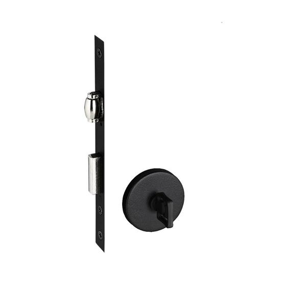 Imagem de Fechadura rolete porta banheiro wc pivotante pado preta preto maquina 55 mm 465 redonda ept