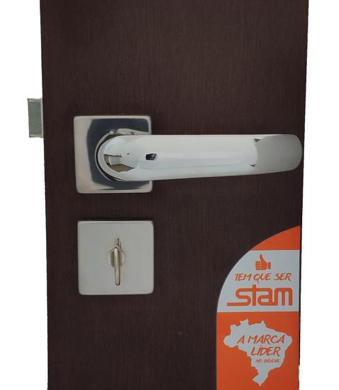 Imagem de Fechadura Roseta Quadrada Stam 823/09 Rq1 Inox Banheiro Wc