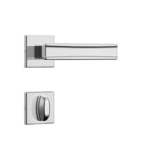 Imagem de Fechadura Stam Classic banheiro 3300 40mm Roseta Qadrada Inox