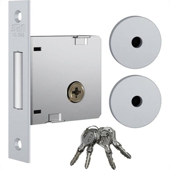 Imagem de Fechadura Stam Externa Com Espelho Inox 1001 - 10810