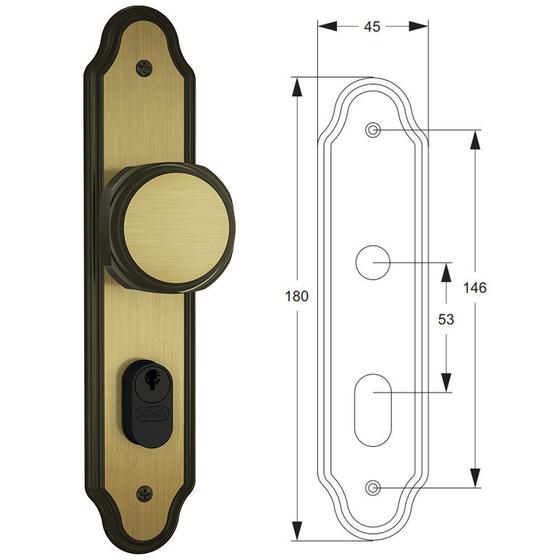 Fechadura Stam Extrna Bola 803/02 - 40mm Menor preço em Fechadura Stam Extrna Bola 803/02 - 40mm