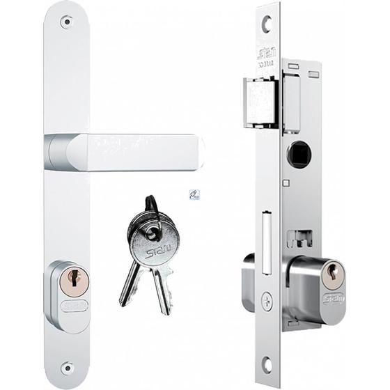 Fechadura Stam Inox Alavanca Externa 401/07 23mm Estreita Menor preço em Fechadura Stam Inox Alavanca Externa 401/07 23mm Estreita