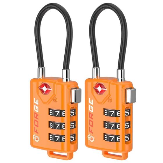 Fechaduras de Bagagem a Cabo TSA Forge Orange - Pacote com 2 é boa?