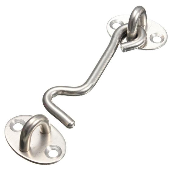 Fecho Aldrava Tipo Gancho Em Aço Inox 75MM Menor preço em Fecho Aldrava Tipo Gancho Em Aço Inox 75MM