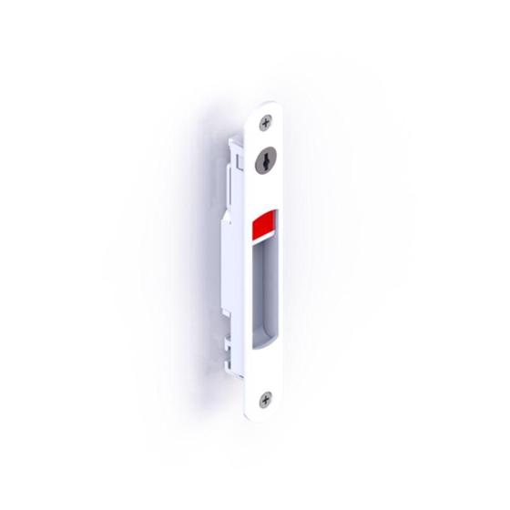 Imagem de Fecho Concha Alumínio Branco 158mm com Chave Alumiconte FEC1036EB
