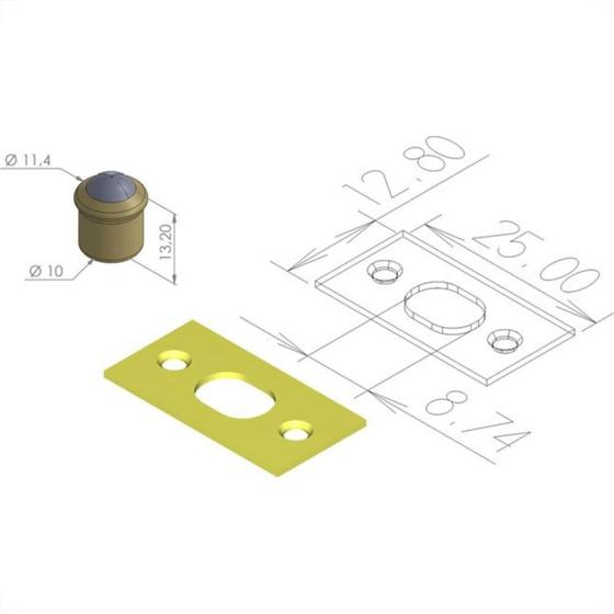 Imagem de Fecho Esfera Vai-Vem 10Mm Com Espelho P00009 - Kit C/50