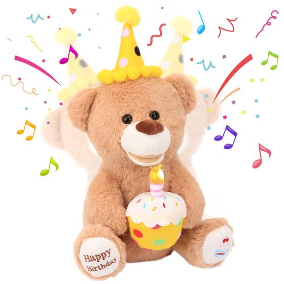 Imagem de Feliz aniversário do bicho de pelúcia Teddy Bear Hopearl com música