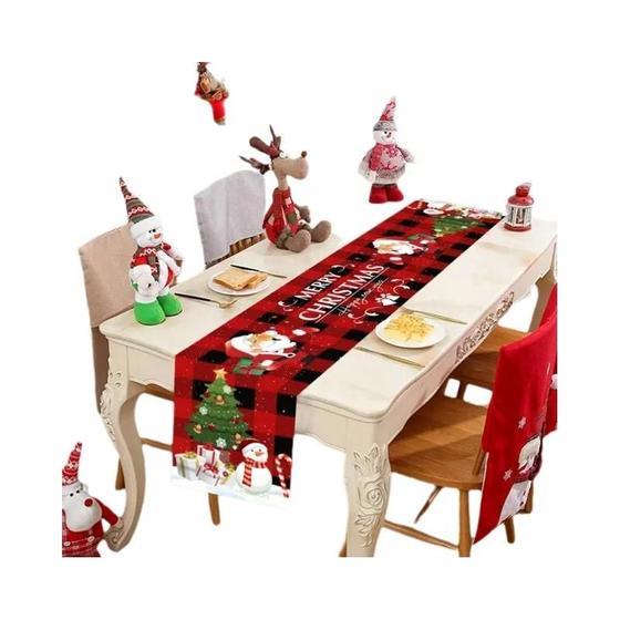 Imagem de Feliz Natal Caminho De Mesa Decoração De Casa Toalha De Mesa De Cozinha Natal 2024 Navidad Kerst