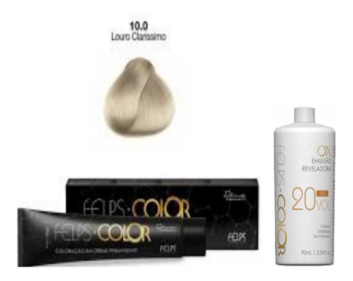 Imagem de Felps Color 10/0 Louro Claríssimo 60g + Ox 20 vol 90ml