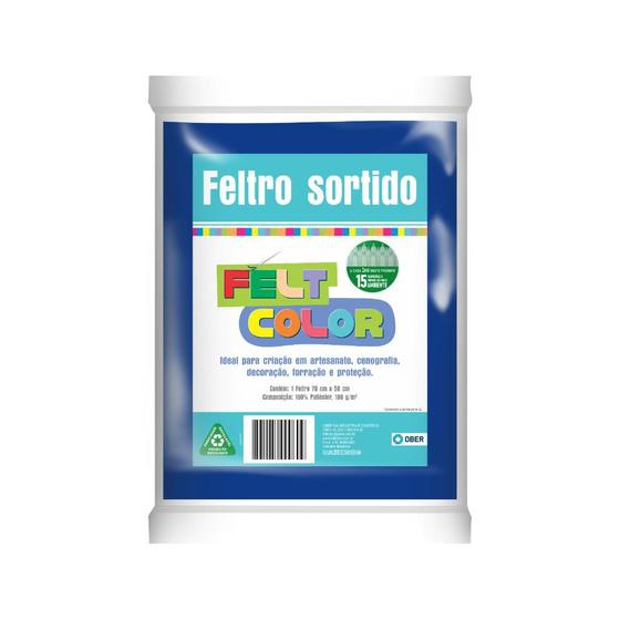 Imagem de Feltro Feltcolor Liso Azul Royal - 70cm x 50cm