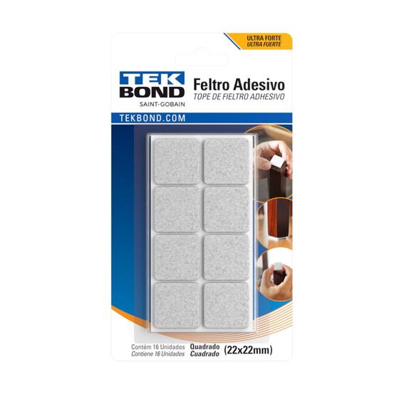 Imagem de Feltro Quadrado 22mm Branco Conjunto Com 16unidades - Tekved