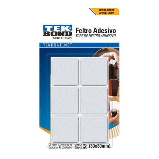 Imagem de Feltro Quadrado 30mm Branco Cart C/12 Un (fl)