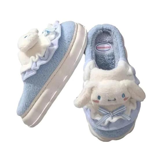 Imagem de Feminino Inverno Pelúcia Antiderrapante Sanrio Hello Kitty Kuromi Cinnamoroll My Melody Chinelo