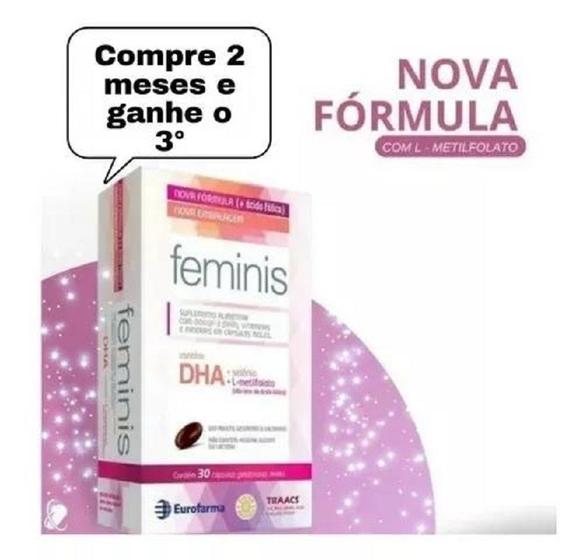 Feminis Kit 2 Cx C/ 30 Capsulas + 30 Capsulas (TOTAL 90COMP) Menor preço em Feminis Kit 2 Cx C/ 30 Capsulas + 30 Capsulas (TOTAL 90COMP)