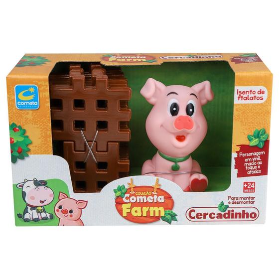 Imagem de Fendinha De Brinquedo Animal Porquinho Soft Com Cercadinho