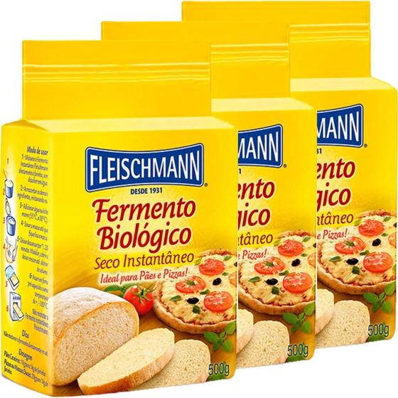 Imagem de Fermento Biológico Seco Instantâneo Fleischmann 3 X 500g