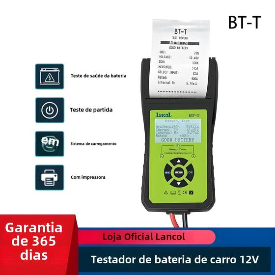 Imagem de Ferramenta de Diagnóstico de Bateria Automotiva 12V com Impressora - Resultados de Teste Simples