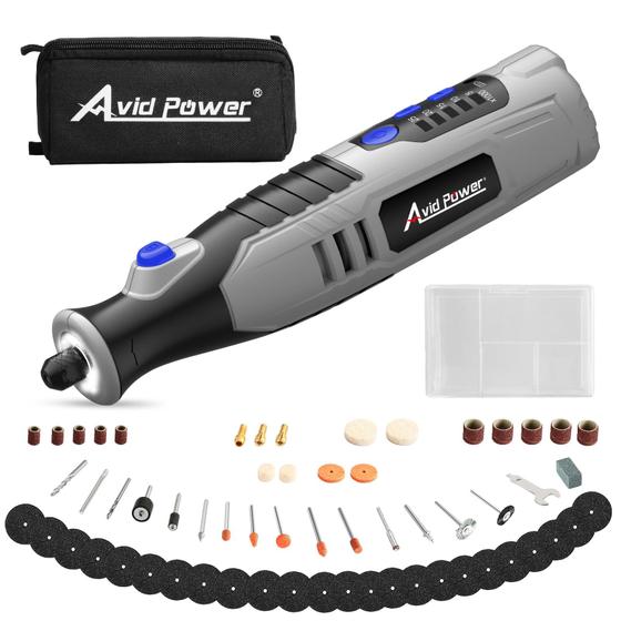 Imagem de Ferramenta Rotativa Sem Fio AVID POWER 8V 2.0Ah - com 60 Acessórios