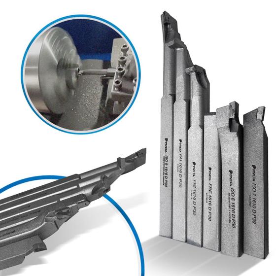 Piveta Ferramenta Soldada Para Torno Med. 16x16mm Direita - 6 Peças - PIVETA ...