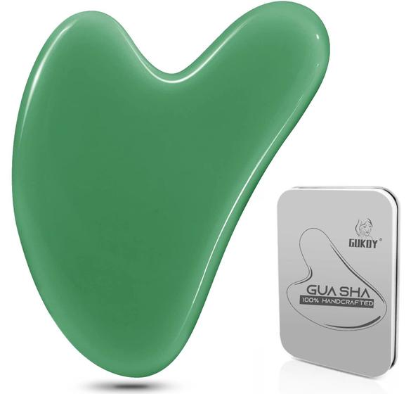 Imagem de Ferramentas faciais Gua Sha Ferramenta de massagem GUKOY GuaSha com pedra de jade