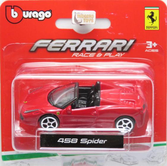 Imagem de Ferrari 458 Spider - Race & Play - 1/64 - Bburago