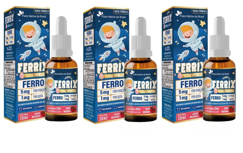 Imagem de FERRIX KIDS em gotas 30ML Flora Nativa Do Brasil kit 3 unidades