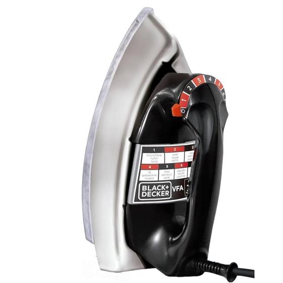 Ferro a Seco Black+Decker Base de Alúminio Polido VFA1110 - Black Decker Imagem de Ferro a Seco Black+Decker Base de Alúminio Polido VFA1110