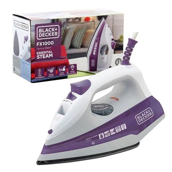 Imagem de Ferro A Vapor Black e Decker Roxo FX1000 Antiaderente 127v