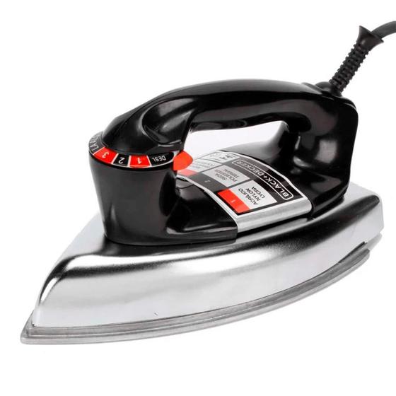 Ferro De Passar A Seco Black & Decker Metálico 127v Preto Menor preço em Ferro De Passar A Seco Black & Decker Metálico 127v Preto