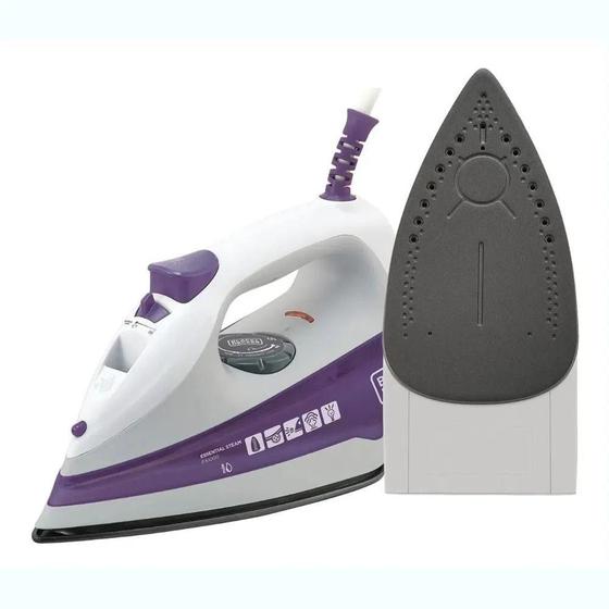 Imagem de Ferro De Passar a Vapor Black e Decker FX1000 Antiaderente 220V Branco e Roxo