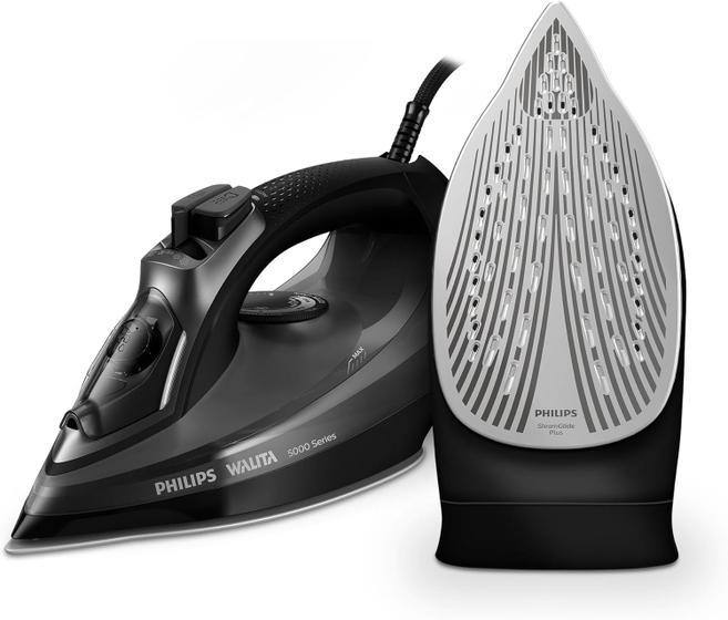 Imagem de Ferro de Passar a Vapor Philips Walita Serie 5000 DST5040 Base SteamGlide Plus Preto