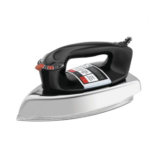 Ferro de Passar Roupa a Seco Black & Decker VFA Preto/Metálico - 127V Menor preço em Ferro de Passar Roupa a Seco Black & Decker VFA Preto/Metálico - 127V