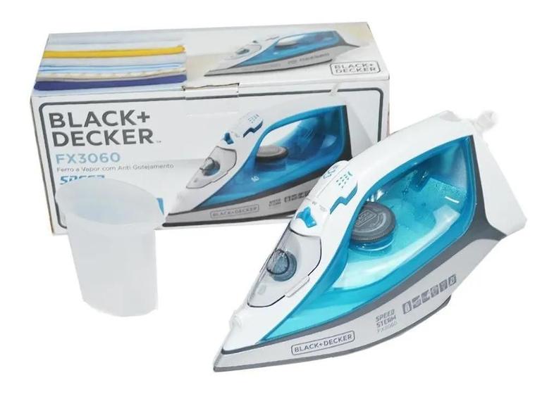 Imagem de Ferro de passar Roupa a vapor Antigotejamento Blackdecker Fx3060 127/110v