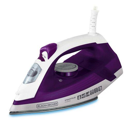 Ferro de Passar Roupa com Vaporizador Base Antiaderente Branco e Lilás Modelo FX2500 110V / 127v Menor preço em Ferro de Passar Roupa com Vaporizador Base Antiaderente Branco e Lilás Modelo FX2500 110V / 127v