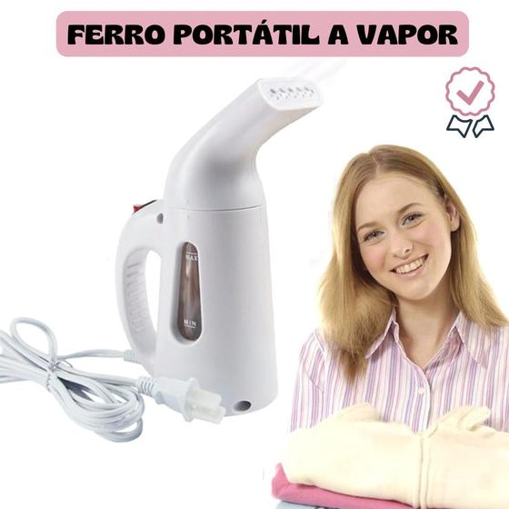 Imagem de Ferro de Passar Roupa no Cabide Vaporizador De Roupas Portátil 110V com Escova Ideal para Lojas Viagens 800W