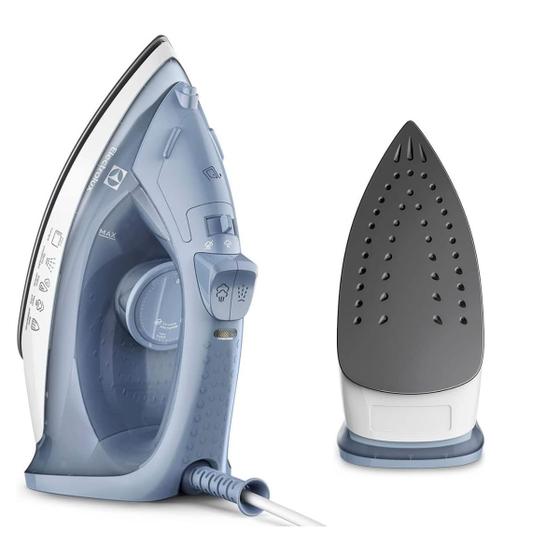 Imagem de Ferro de Passar Roupa Vapor e Seco Electrolux Efficient ESI10 com Vapor Vertical Azul 220V